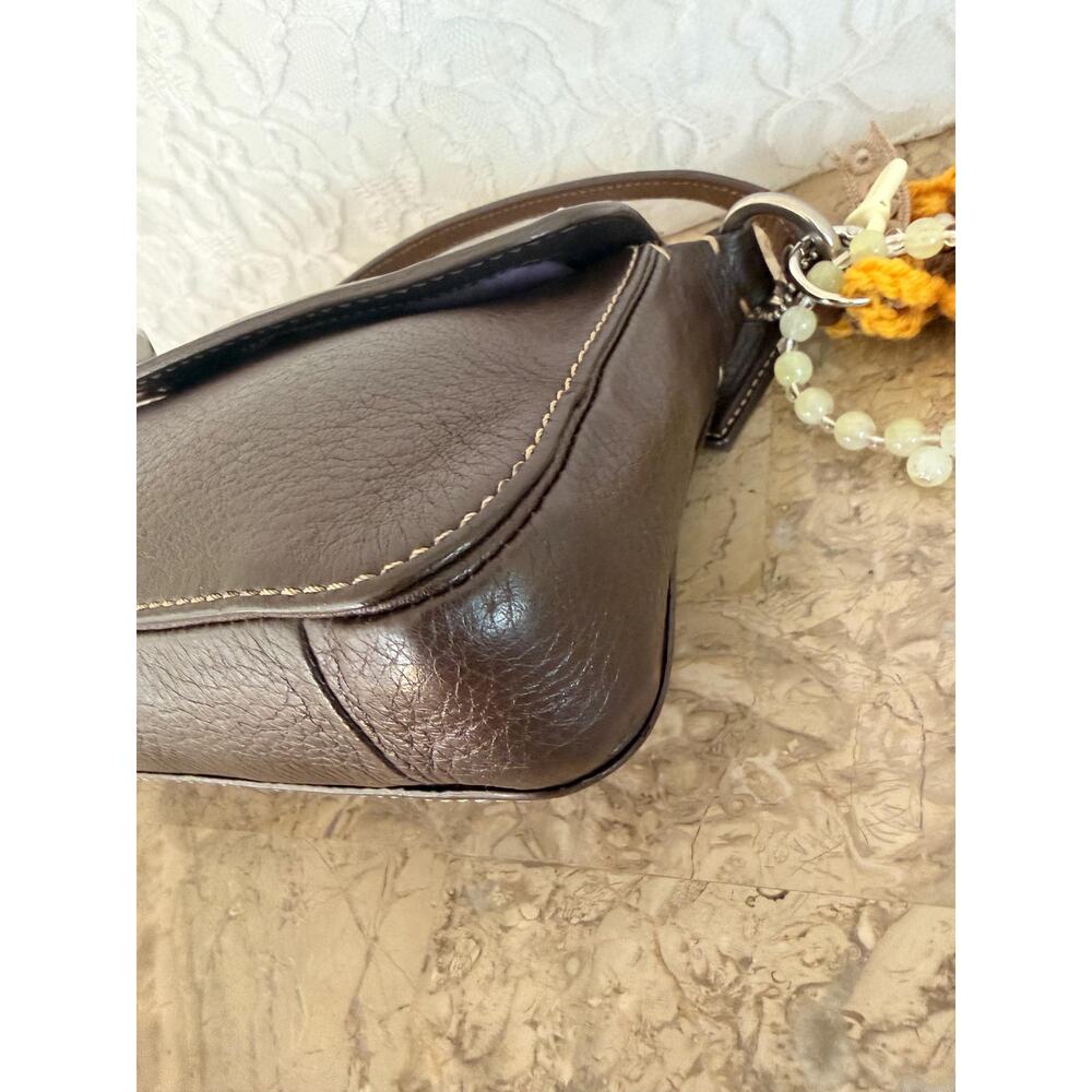 Vtg Y2K Coach F10888 Dark brown Chelsea Leather small Demi Shoulder Bag crossbod - Picture 8 of 13